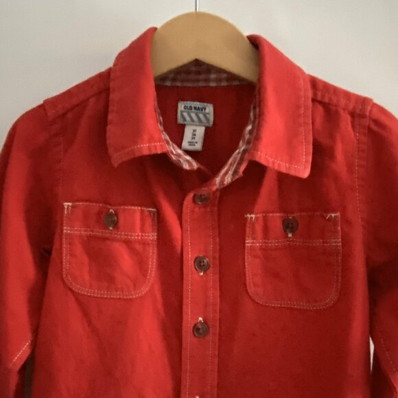 Old Navy Red Long-Sleeve Button-Down Shirt size 3T - Picture 5 of 11